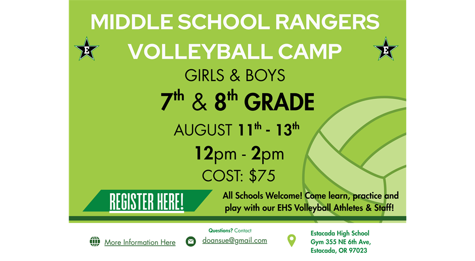 2025 MIDDLE SCHOOL RANGER VOLLEYBALL CAMP